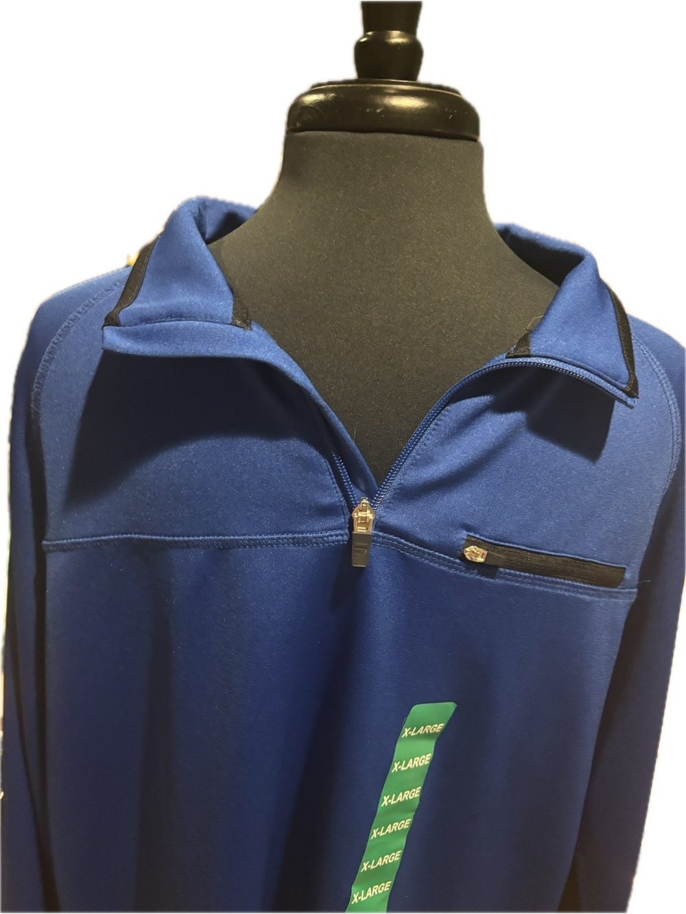 Fila Men's Long Sleeve 1/4-Zip Top Royal Blue with Black Trim XL NWT